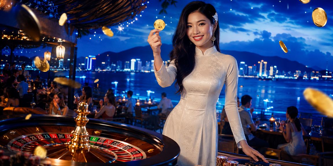 Người phụ nữ mặc áo dài tại Nha Trang tham gia Roulette trực tuyến trên điện thoại